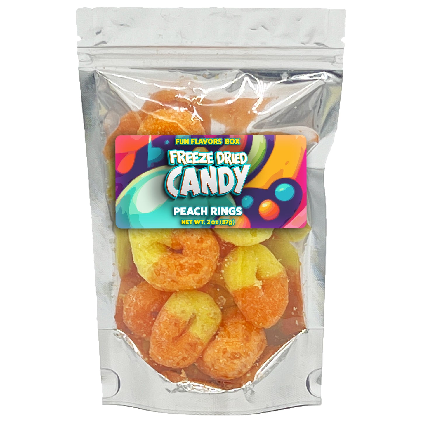 Freeze Dried Candy Peach Rings Crispy Treats, 2 oz