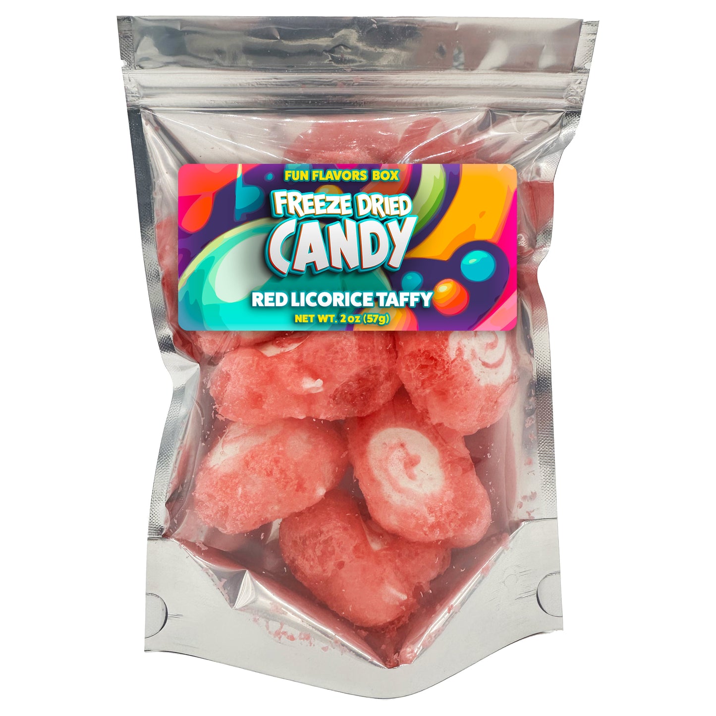 Freeze Dried Candy Red Licorice Taffy Crunchy Treats Party Favor Gift Idea, 2 oz