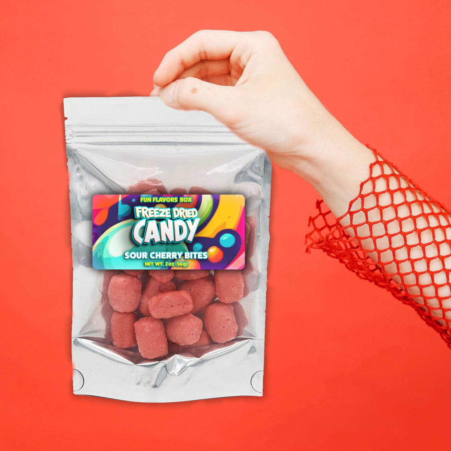 Freeze Dried Candy Sour Cherry Bites Variety Pack Space Theme Party Gift 2 oz