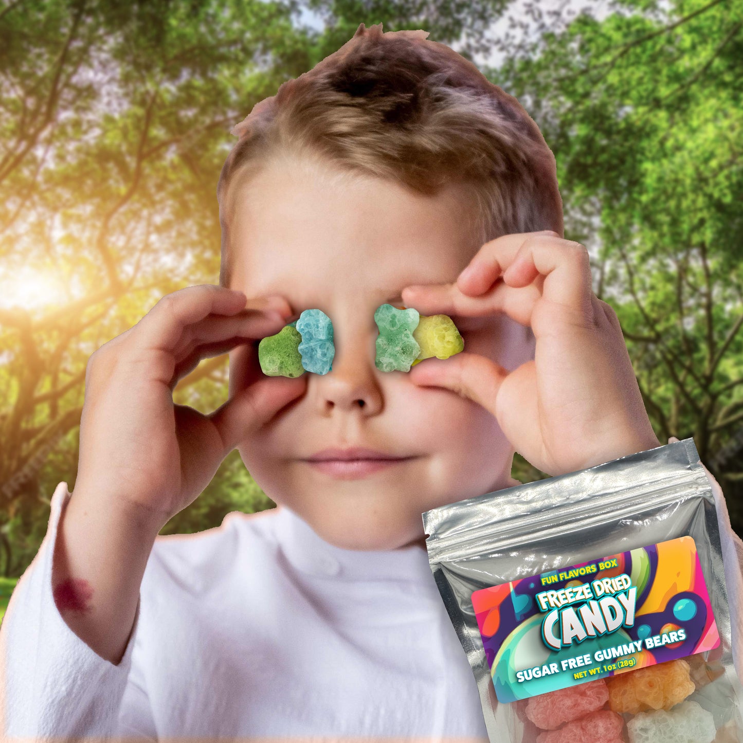 Sugar Free Freeze-Dried Gummy Bears Variety Pack – Crunch Candy Treats, 1 oz