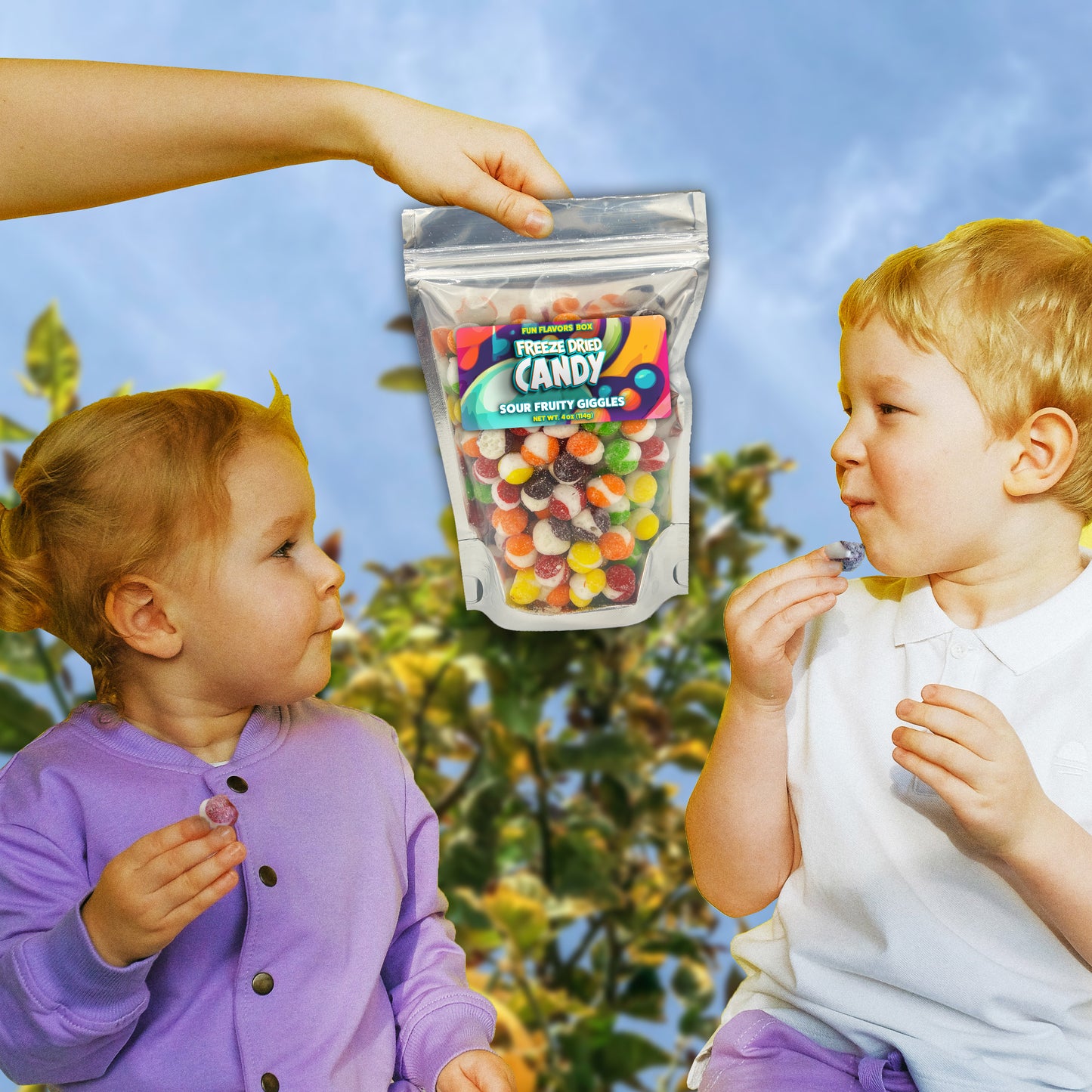 Freeze Dried Candy Sour Fruity Giggles Variety Pack – Crunchy Unique Snack Treats, 4 oz