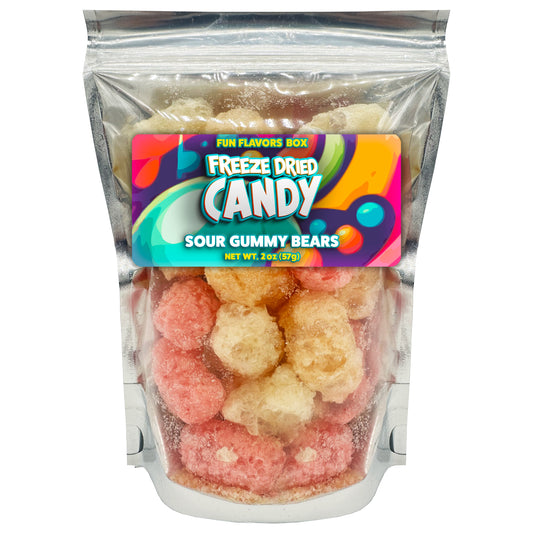 Freeze Dried Candy Sour Gummy Bears Variety Pack Space Theme Party Favors Birthday Gift, 2 oz