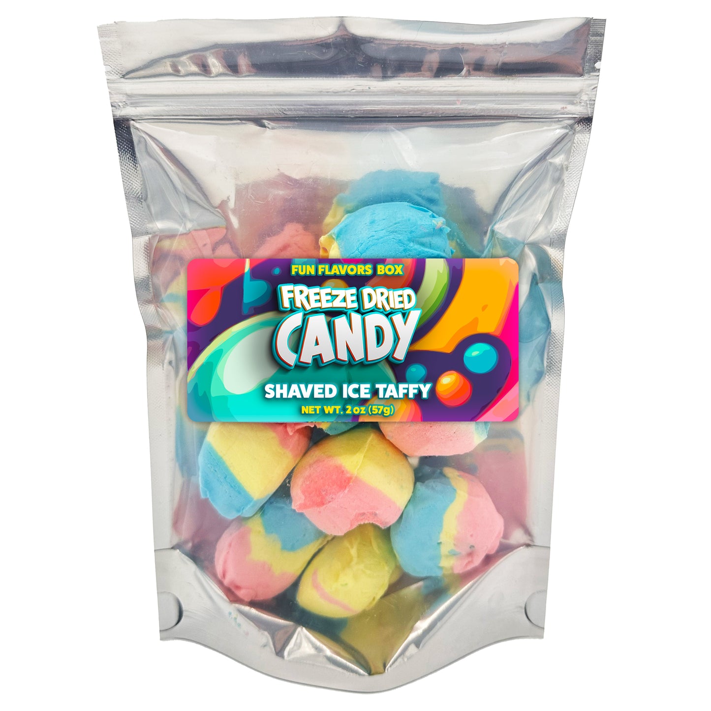 Freeze Dried Candy Shaved Ice Taffy Variety Pack - Crunch Candy Treats - Space Theme Party Favor Gift Idea, 2 oz