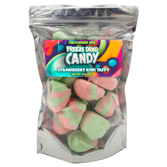 Freeze Dried Candy Strawberry Kiwi Taffy Crunch Treats, 2 oz