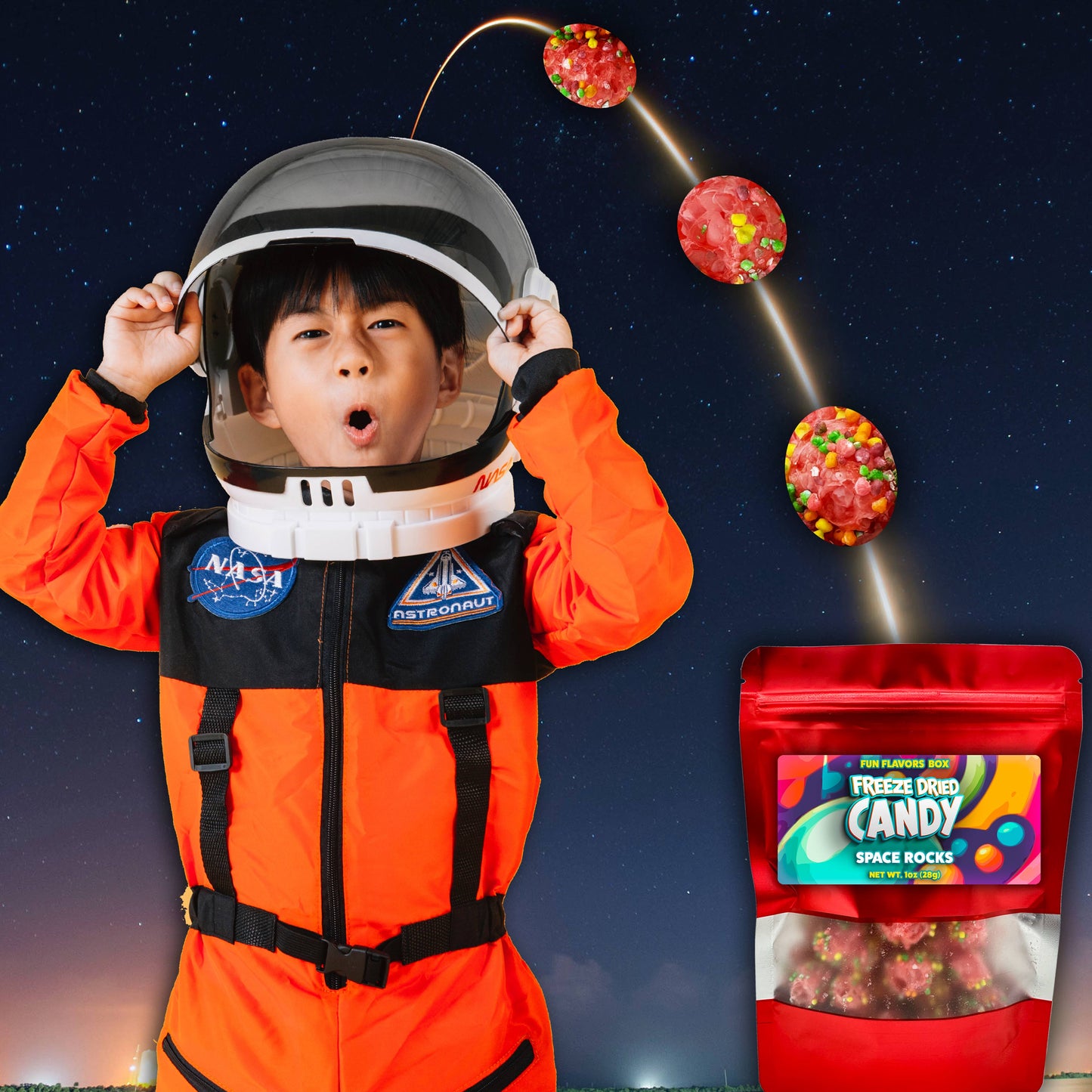 Freeze Dried Candy Space Rocks Cosmic Sweet Crunchy Treats 1 oz