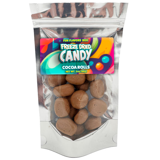 Freeze Dried Candy Chocolate Cocoa Rolls Crunch Treats, 2 oz