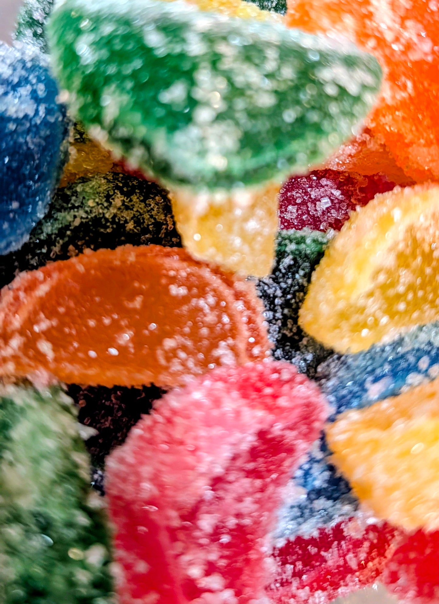 Jelly Fruit Slices Sugar Gummies Assorted Fruit Chewy Candy Bag 8 oz