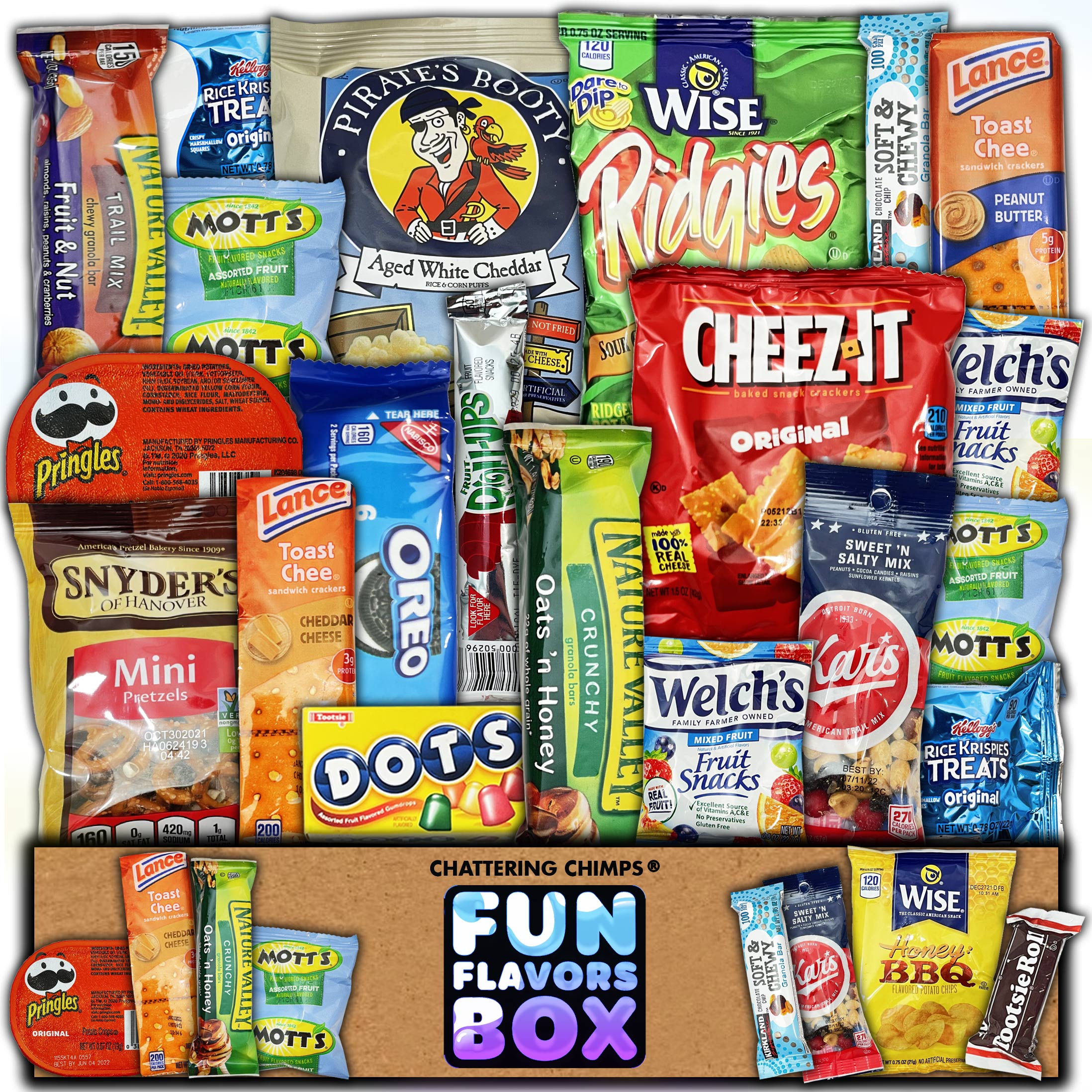 Fun Flavors Box Favorites Snack Gift Box Variety Pack 20 Count Sampler