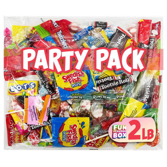 Christmas, Halloween 32 Ounce Variety Pack, Trick or Treat Bulk Candy, Fun Size Mix, Individually Wrapped Candy, Party Favor Bag Gift Idea , Pinata Stuffers
