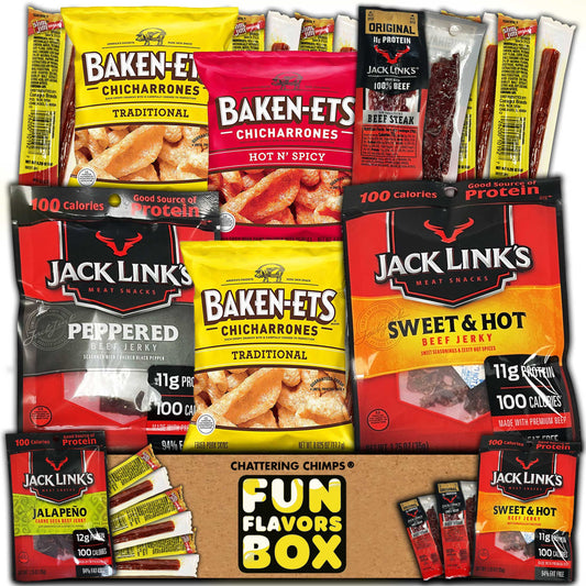 Favorites Deluxe Meat Lover Care Package Variety Pack, Beef Jerky, Steak, Pork Skins, Snack Gift Box