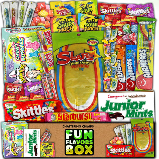 Kids Candy Box 60 Count Variety Pack Gift, Sweet Treats, Chocolates, Snack Care Package r