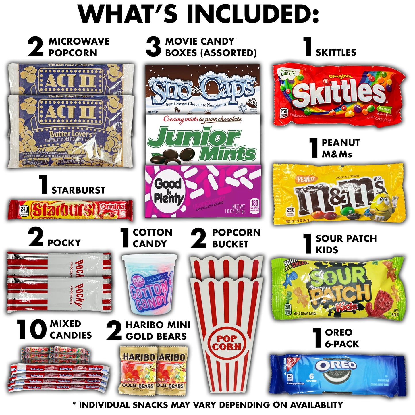 Favorite Movie Night Nostalgic Theater Snacks Candy Gift Box Popcorn Bucket Care Package