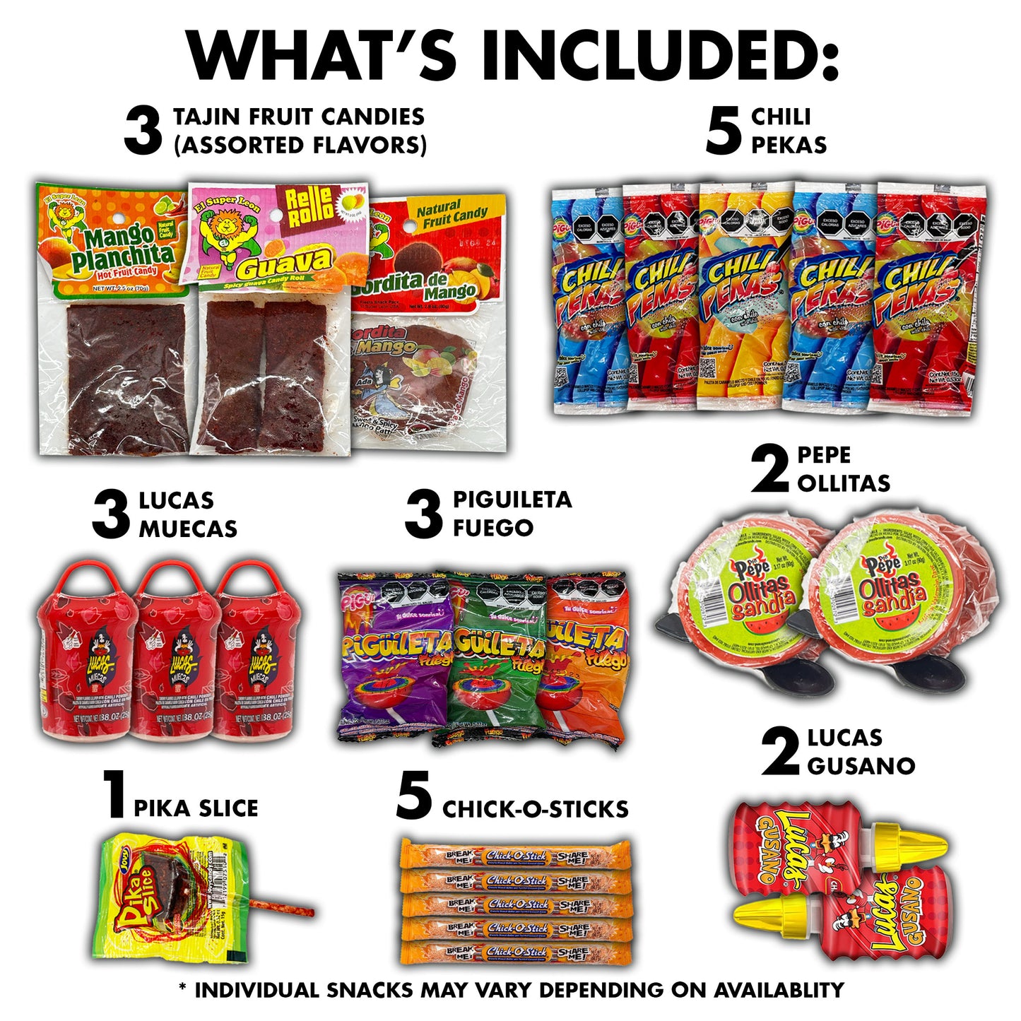 Mexican Unique Candy Treats Variety Pack 45 Count Snack Care Package Gift Box