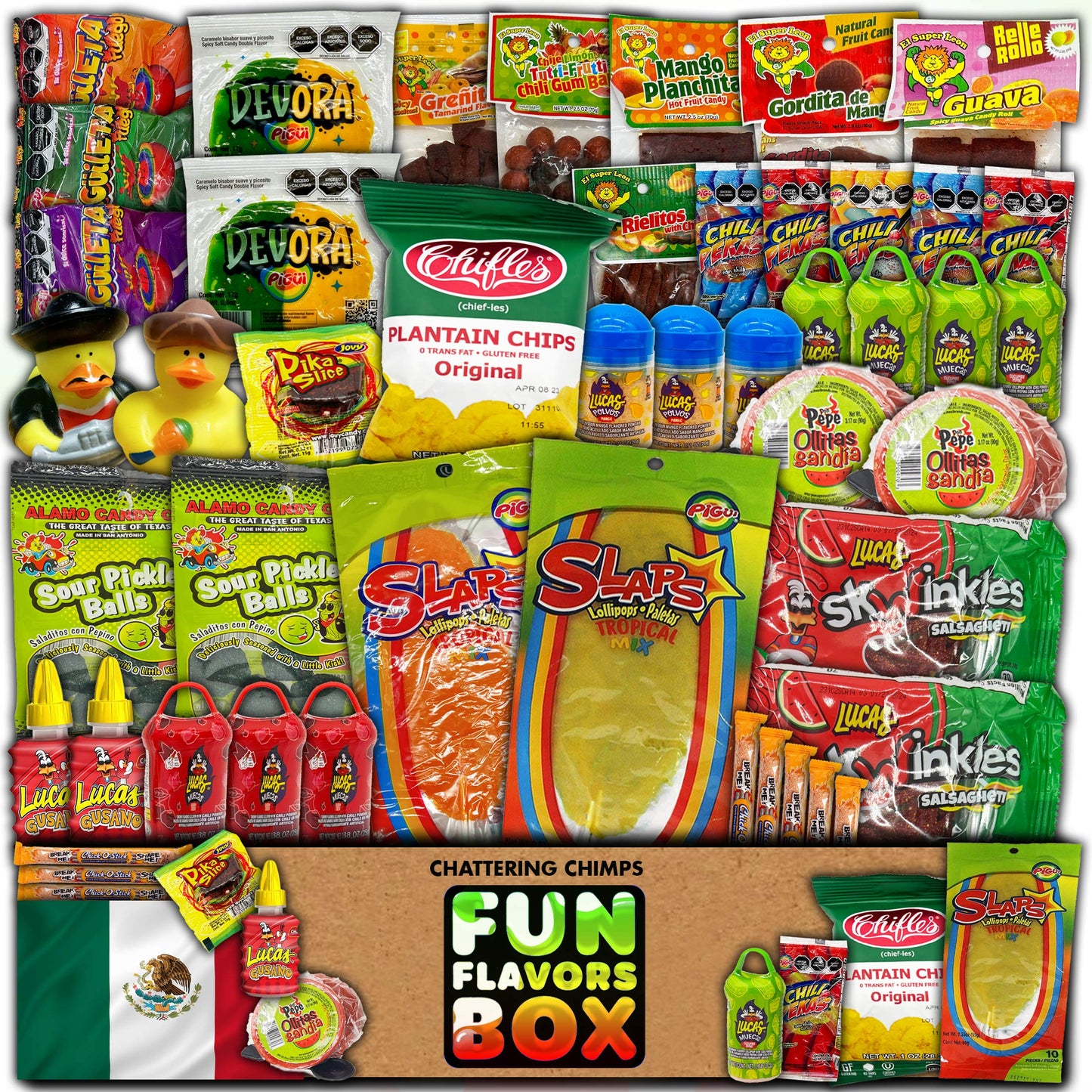 Mexican Unique Candy Treats Variety Pack 45 Count Snack Care Package Gift Box