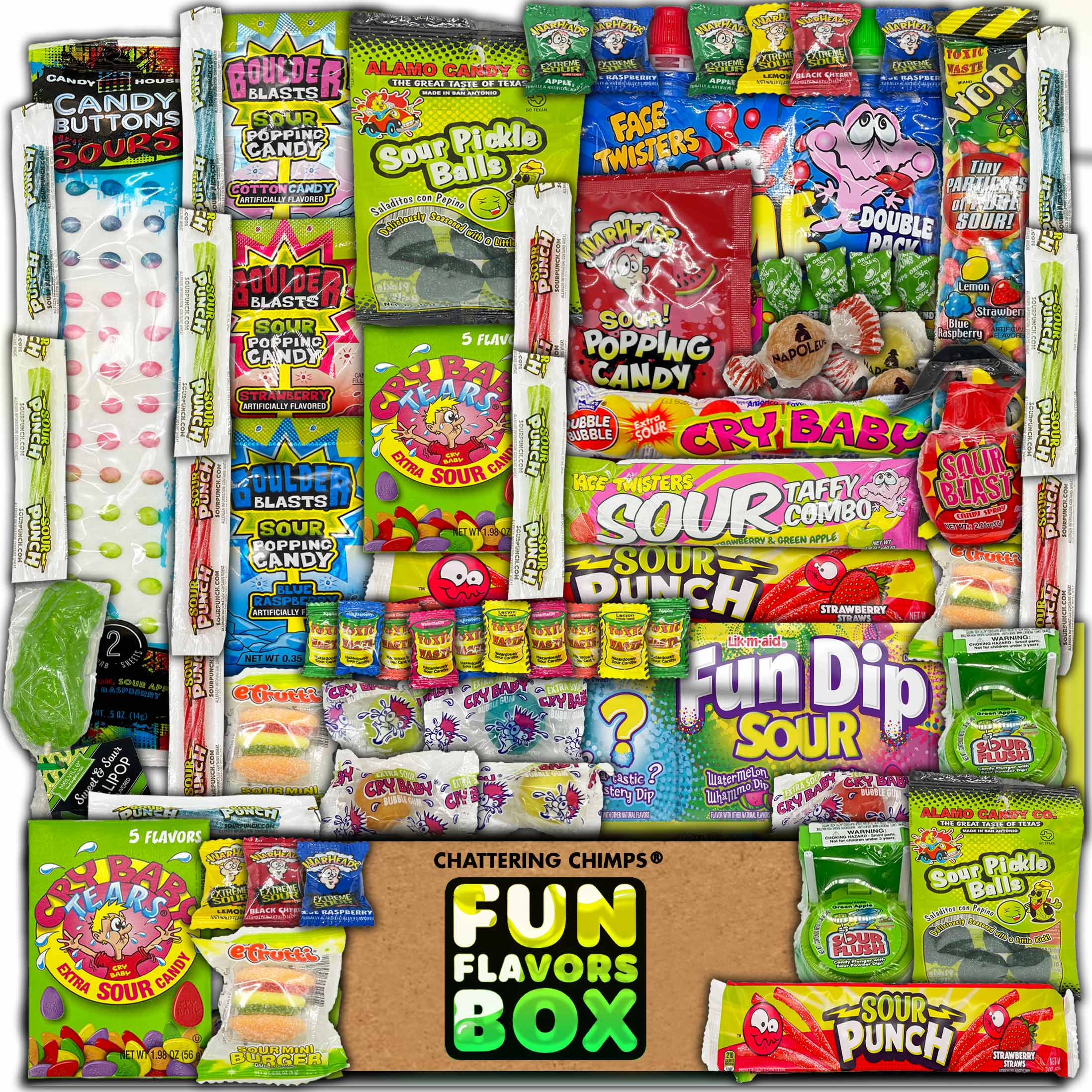 Fun Flavors Box Sour Candy Gift Box Variety Pack 70 Count Unique Sour ...