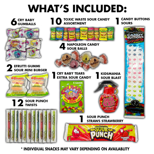 Sour Candy Gift Box Variety Pack 70 Count Care Package