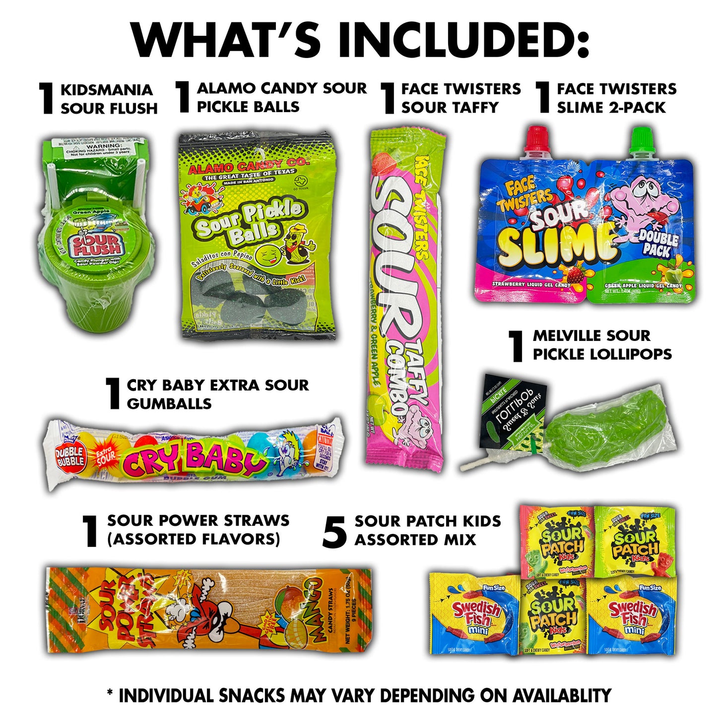 Sour Candy Gift Box Variety Pack 70 Count Care Package