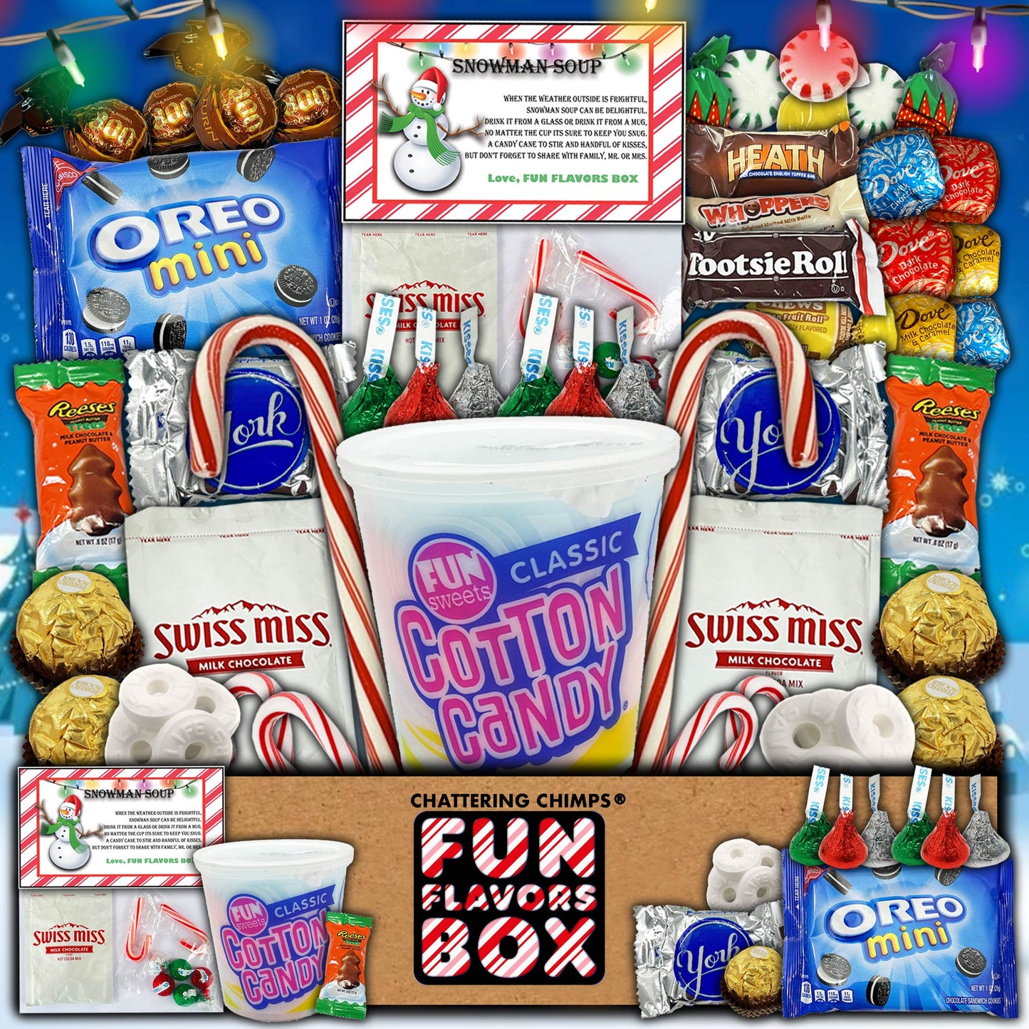 Copy of Christmas Gift Box Care Package 50 Count Variety Pack of Sweet Treats Snack Box Sampler