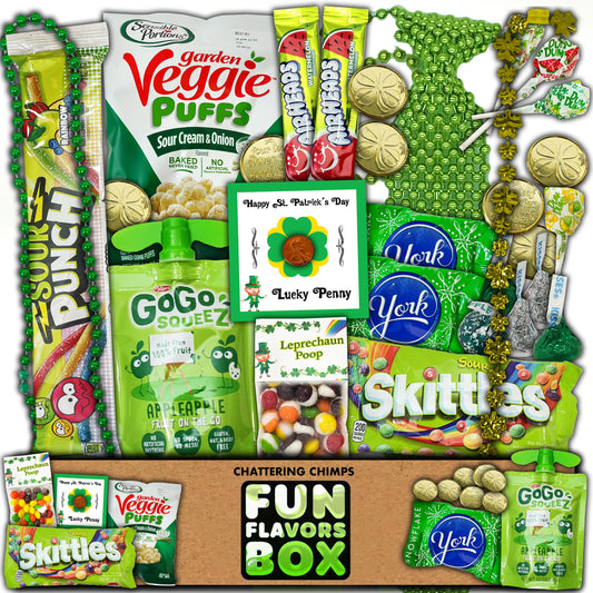 St Patrick’s Day Variety Pack Gift Basket Care Package Lucky Penny Gift Box