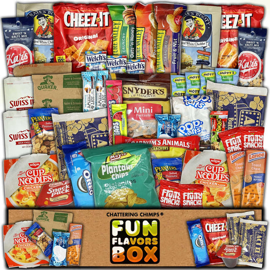 Snack Gift Pack (45 Count) Variety Snack Box, Lunch Box Snacks, College Care Package Appreciation Gift