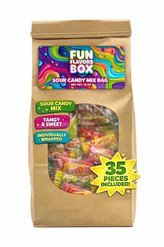 35 Count Sour Candy Variety Pack – Individually Wrapped Tangy Mix with Sweet Balance – Party Favor Treat Bags | Fun Flavors Box