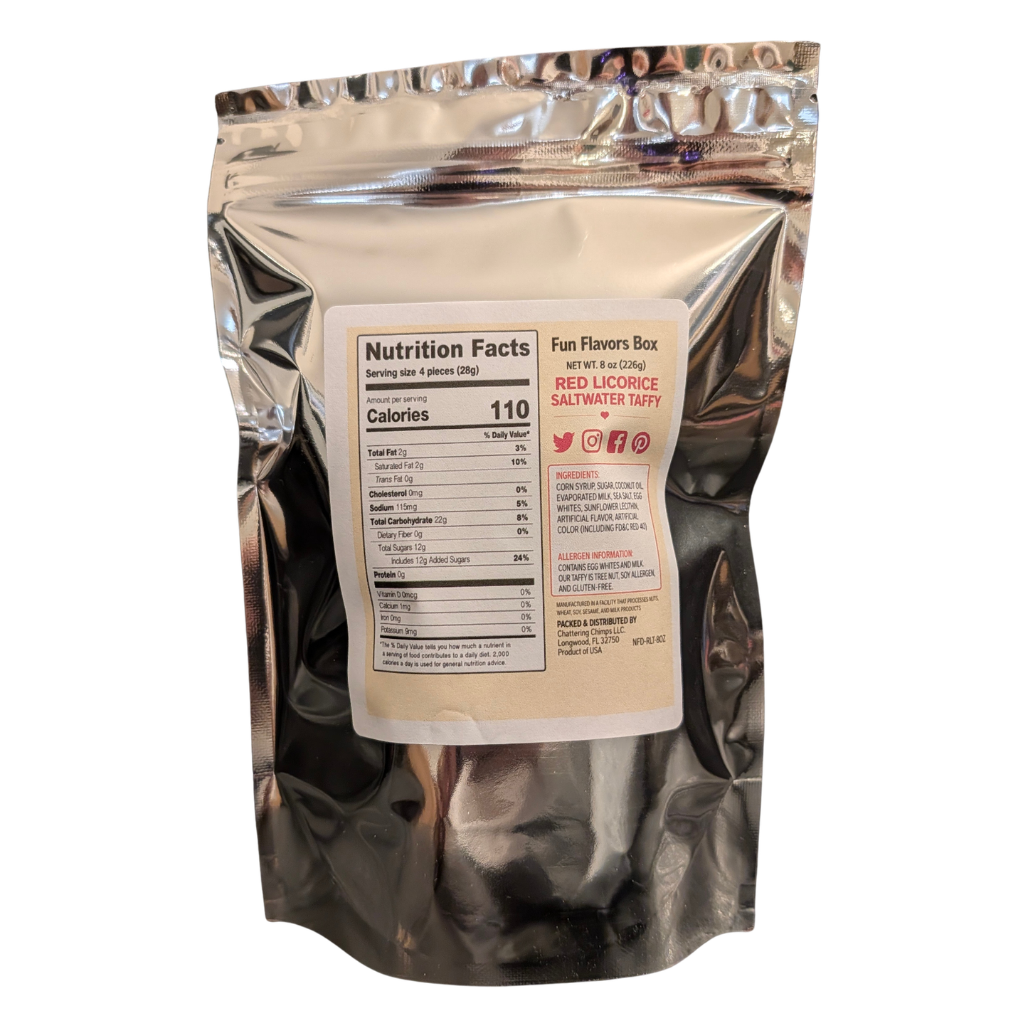 Red Licorice Saltwater Taffy – 8 oz