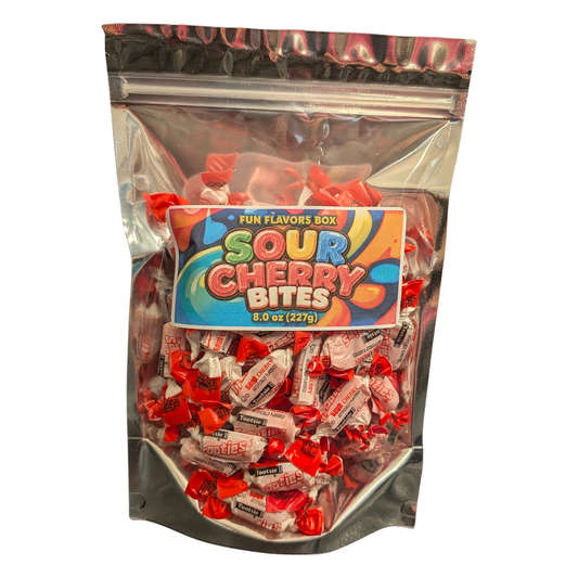 Sour Cherry Bites Chewy Candy Individually Wrapped Fruit Candy Bag 8 oz