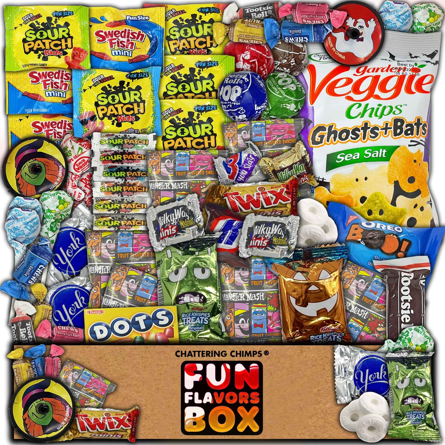 Halloween Gift Box Snack Care Package 60 Count Variety Pack