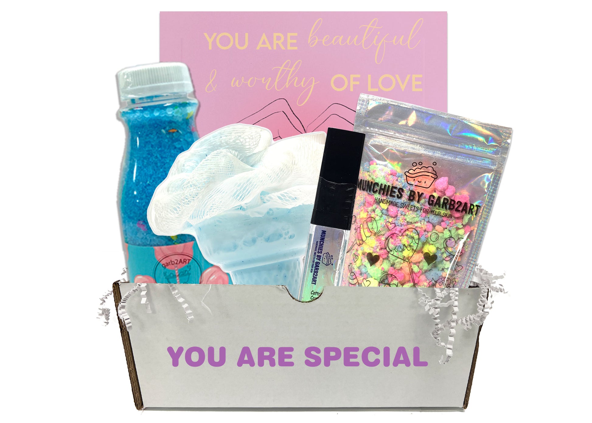 Garb2art, you are beautiful, worthy of love, soap, you are special, thinking of you gift