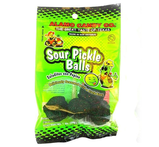 Alamo Candy Co. Sour Pickle Bals, 1 oz