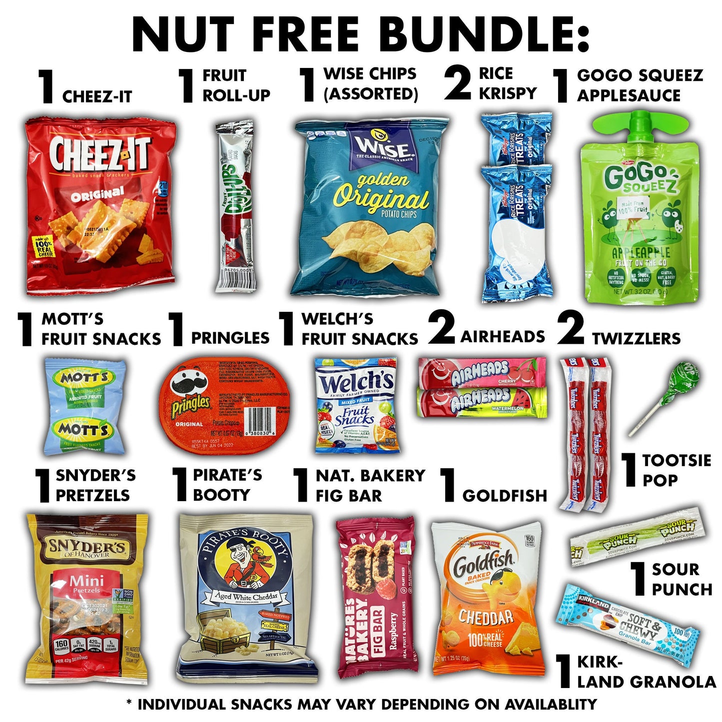 Nut Free Snack Gift Box 20 Count Variety Pack Care Package Sampler