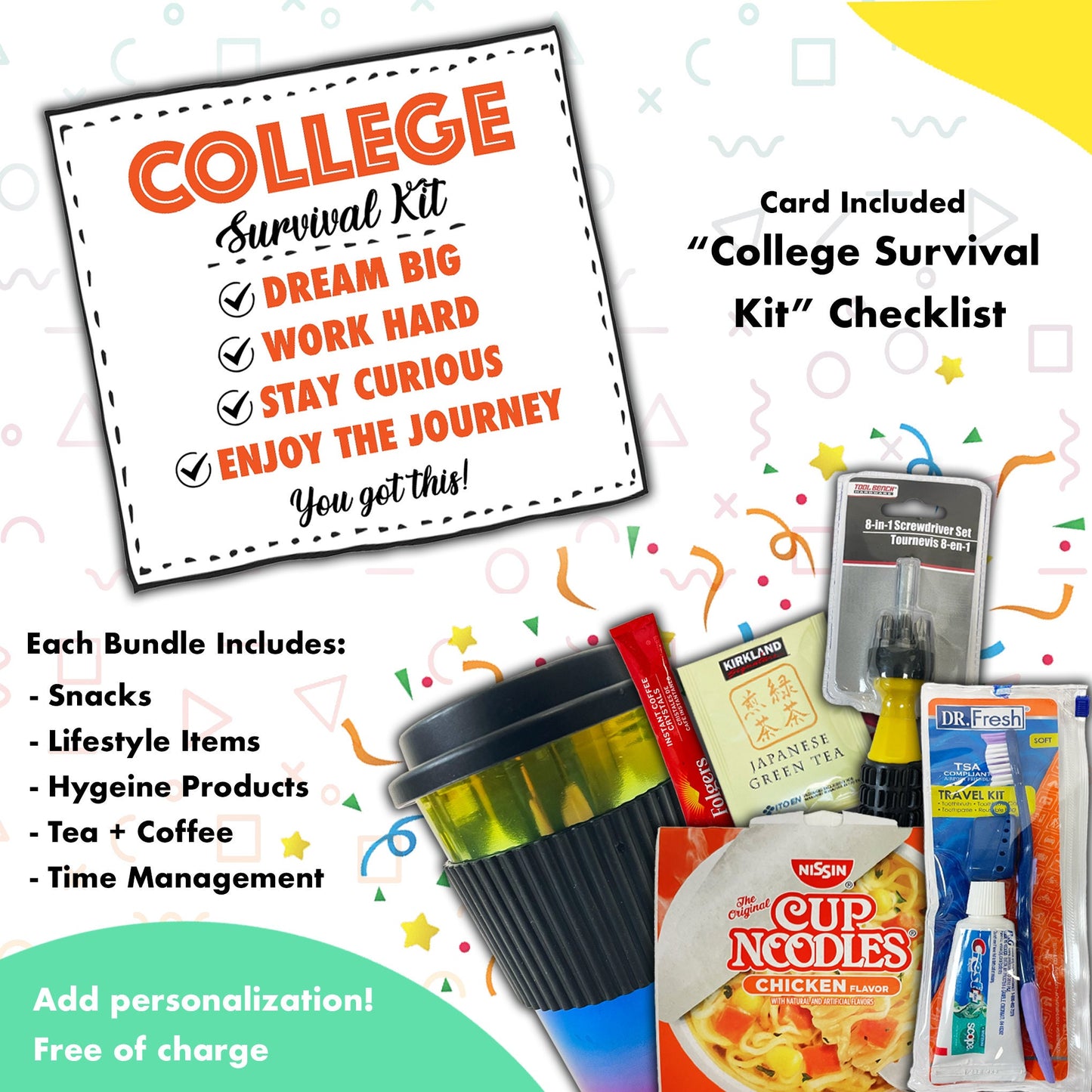 College Students Survival Snack Care Package Gift Box