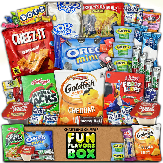 Family Snack Box Variety Pack Care Package 40 Count Lunchbox Snacks